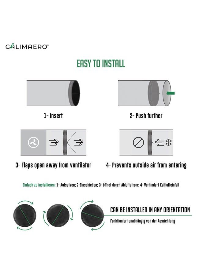 calimaero ® Seal 100 mm Non-Return Valve for Ventilation Modernization without Return Valve/Silent, Recycled Plastic/Can Be Used Aluminium Flex, PVC, Sheet Metal, KG, HG - Image 4