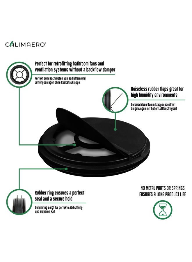 calimaero ® Seal 100 mm Non-Return Valve for Ventilation Modernization without Return Valve/Silent, Recycled Plastic/Can Be Used Aluminium Flex, PVC, Sheet Metal, KG, HG - Image 3