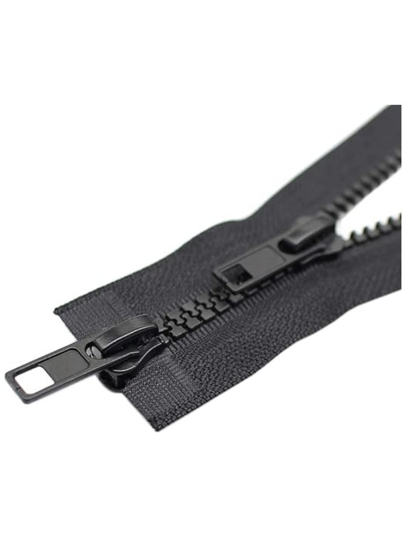 Generic - Pack of 2 75 cm Zip Plastic Separable Black 5 mm for Coat Jackets (2 Way) - Image 1