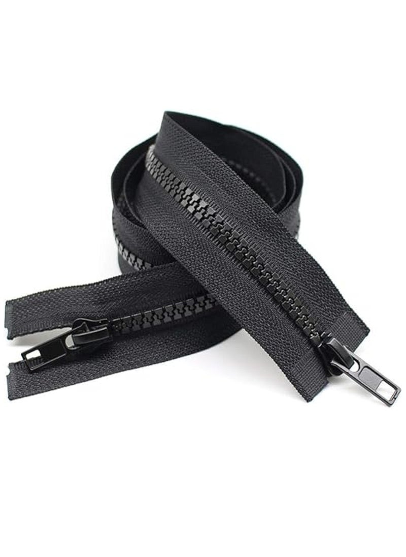 Generic - Pack of 2 75 cm Zip Plastic Separable Black 5 mm for Coat Jackets (2 Way) - Image 1