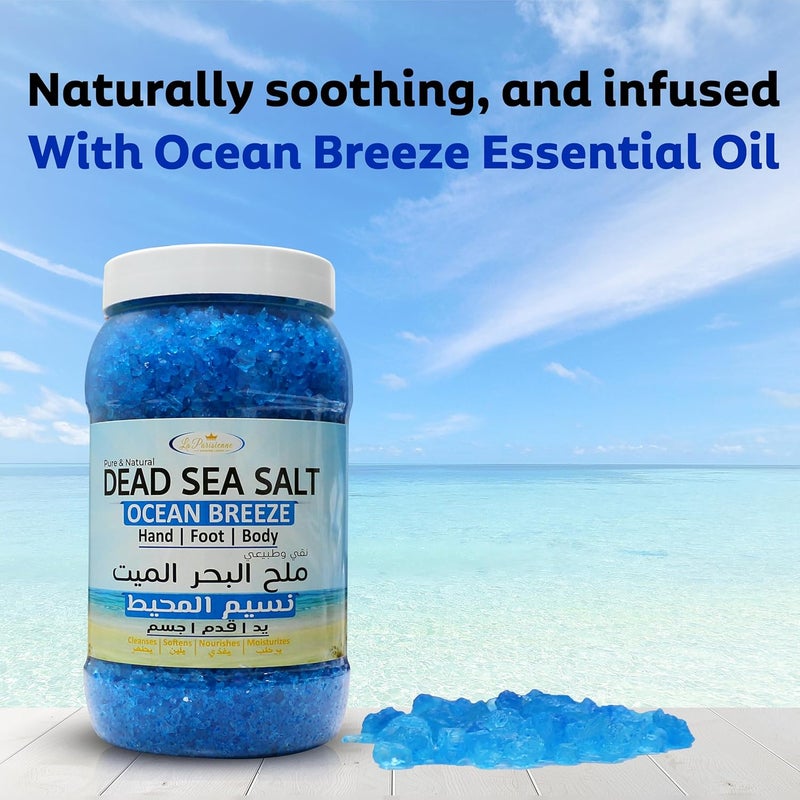 ECOLYTE+ La Parisienne Pure & Natural Dead Sea Salt - Ocean Breeze Scent for Hand, Foot, and Body Care (2 kg) - Image 3