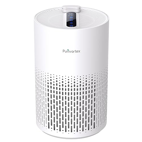 Purivortex Air Purifiers for Home, Quiet HEPA Air Filter for Pollen, Smoke, Dust, Pet Dander, Odor, Hair, Covers Up to 880 Sq Ft (Model: AC400 White with Fragrance Sponge) - Image 1