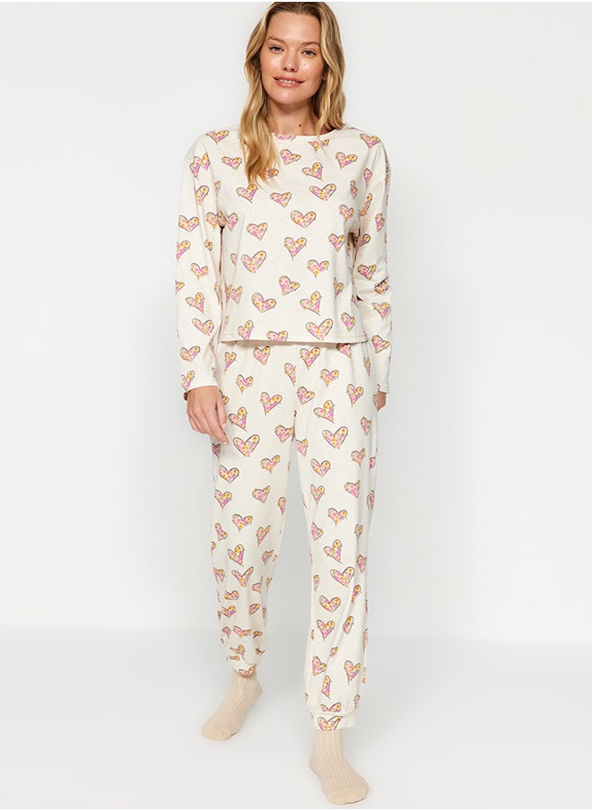 Cream 100% Cotton T-shirt-Jogger Knitted Pajamas Set THMAW24PT00116. - pzsku/Z74E0472CE3F39D360102Z/45/_/1730941476/12484be2-61c7-4e7d-b855-1c7337f9c693