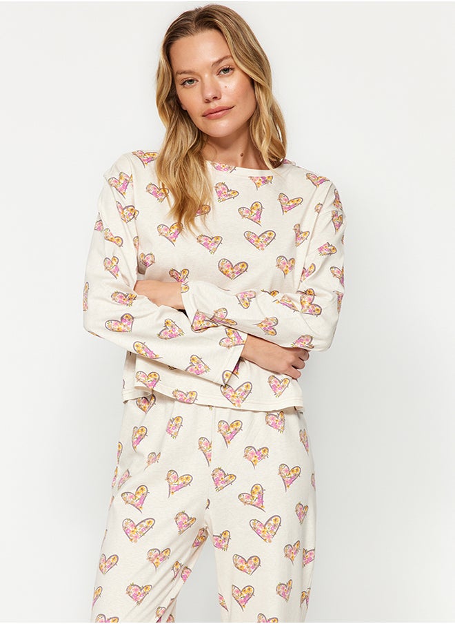 Cream 100% Cotton T-shirt-Jogger Knitted Pajamas Set THMAW24PT00116. - pzsku/Z74E0472CE3F39D360102Z/45/_/1730941479/4bfded48-f7a4-450a-b383-d1b1d82e202f