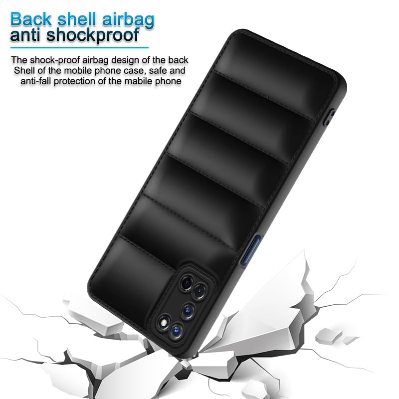 Plus Puffer Case Camera Protection Soft Back Cover for Oppo A52 - Black - Image 4