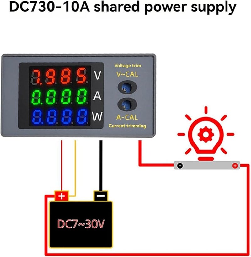 Digital Voltmeter Ammeter Wattmeter DC730 4 Digit Voltage Current Power Meter DC 0 100V Tester - Image 5