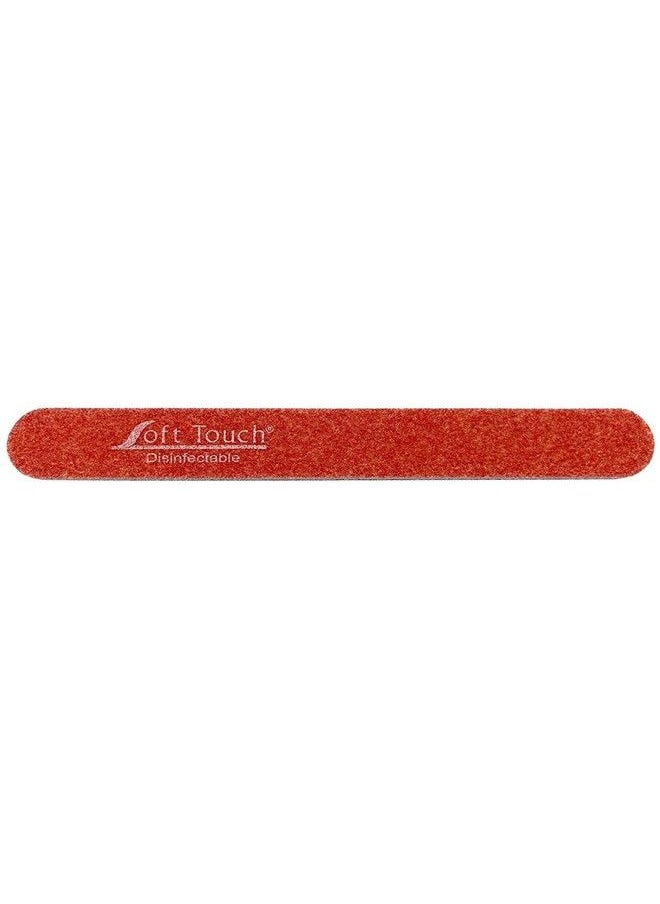 Soft Touch Nail File Extra Coarse 80 Grit Durable Red Mylar For Acrylic Nails 7 Inch 25 Piece  - Image 1