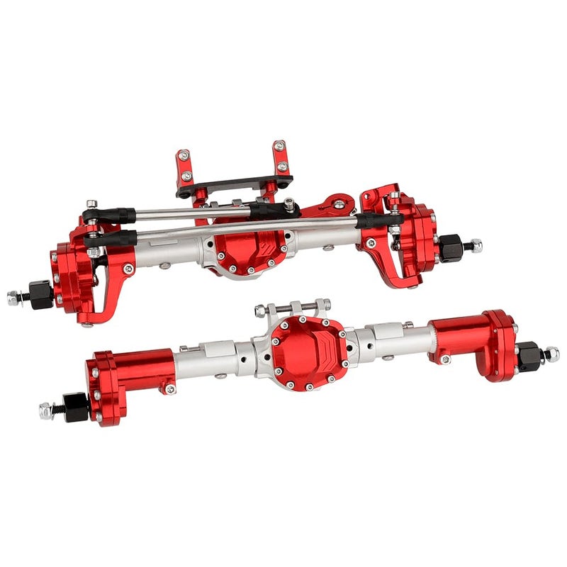 Pothyes CNC Anodized Complete Front Rear Portal Axle for 110 RC Crawler Car Axial SCX10 II Deadbolt 90046 90047 SCX10 90028 90027 Metal Upgrade Parts Silverred1 - Image 3
