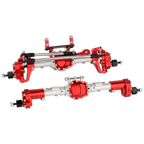 Pothyes CNC Anodized Complete Front Rear Portal Axle for 110 RC Crawler Car Axial SCX10 II Deadbolt 90046 90047 SCX10 90028 90027 Metal Upgrade Parts Silverred1 - Image 1