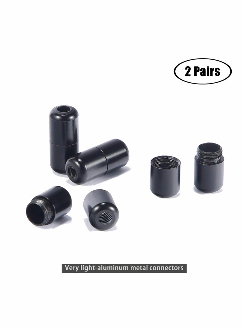 أربطة أحذية مرنة بدون ربط للبالغين والأطفال وكبار السن مع أربطة أحذية مرنة 2 زوج 02-أسود كبير جداً - Image 4