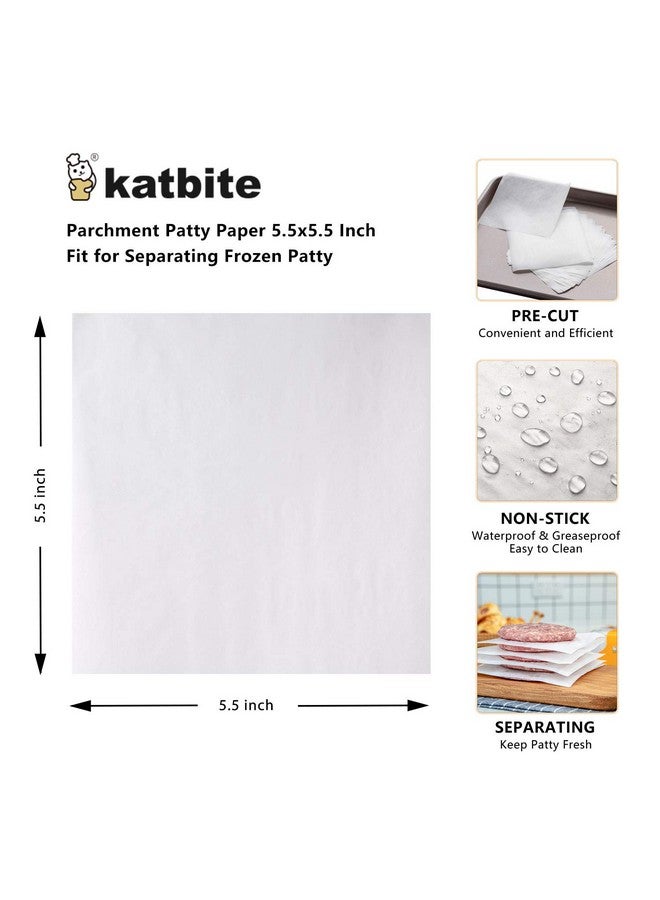 Katbite Hamburger Patty Paper 1000Pcs, 5.5"x5.5" Non Stick Parchment Paper Squares Sheets for Patty Seperate, Burger Press, Ground Beef, Freezing or Candy Wrappers, Use for Oven, Microwave or Freezer - Image 2