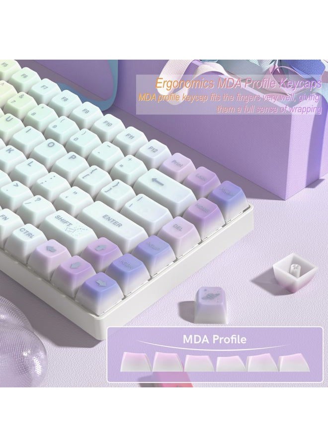 Womier Keyboard Keycaps Jelly - Shine Through keycaps, Transparent Clear Key Cap, Custom 60 65 75 100 Percent for Cherry MX, Outemu, Gateron Mechanical Keyboards (MDA Profile-Starry Sky) - Image 3