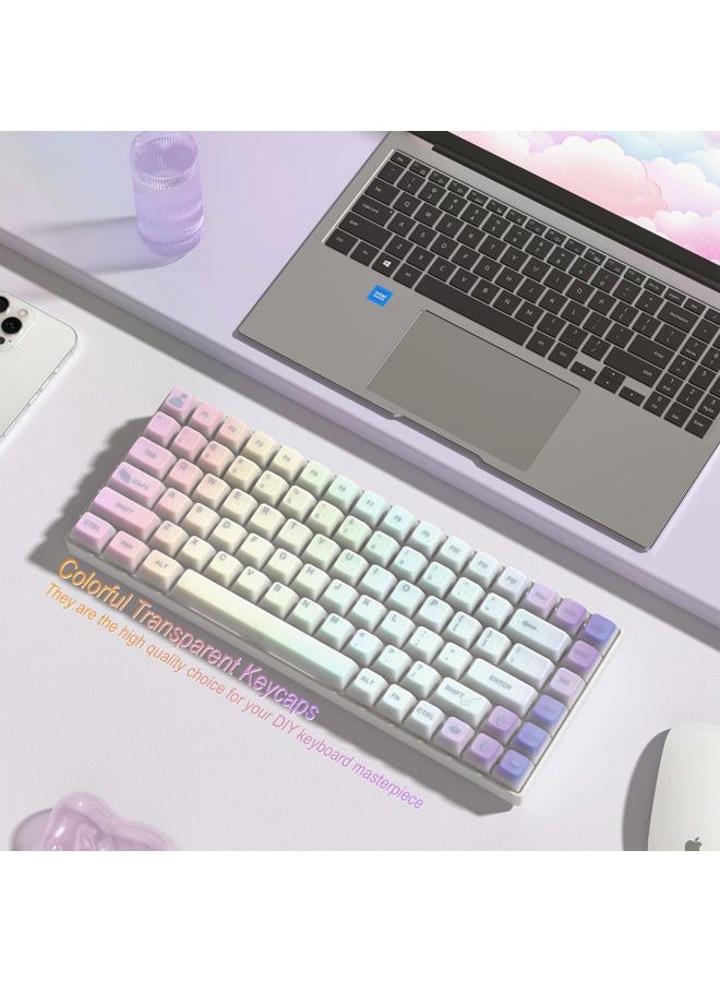Womier Keyboard Keycaps Jelly - Shine Through keycaps, Transparent Clear Key Cap, Custom 60 65 75 100 Percent for Cherry MX, Outemu, Gateron Mechanical Keyboards (MDA Profile-Starry Sky) - Image 5