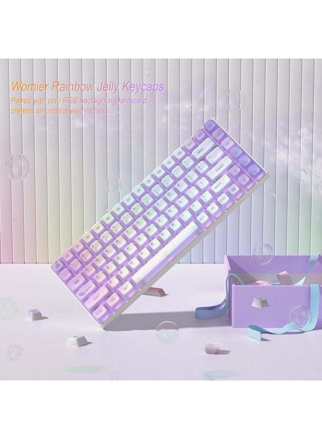 Womier Keyboard Keycaps Jelly - Shine Through keycaps, Transparent Clear Key Cap, Custom 60 65 75 100 Percent for Cherry MX, Outemu, Gateron Mechanical Keyboards (MDA Profile-Starry Sky) - Image 4