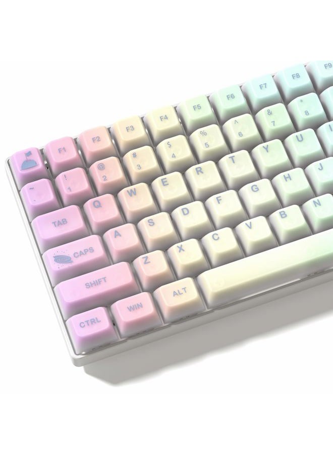 Womier Keyboard Keycaps Jelly - Shine Through keycaps, Transparent Clear Key Cap, Custom 60 65 75 100 Percent for Cherry MX, Outemu, Gateron Mechanical Keyboards (MDA Profile-Starry Sky) - Image 1