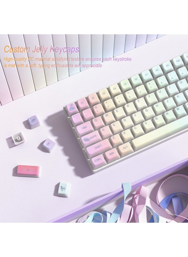 Womier Keyboard Keycaps Jelly - Shine Through keycaps, Transparent Clear Key Cap, Custom 60 65 75 100 Percent for Cherry MX, Outemu, Gateron Mechanical Keyboards (MDA Profile-Starry Sky) - Image 2