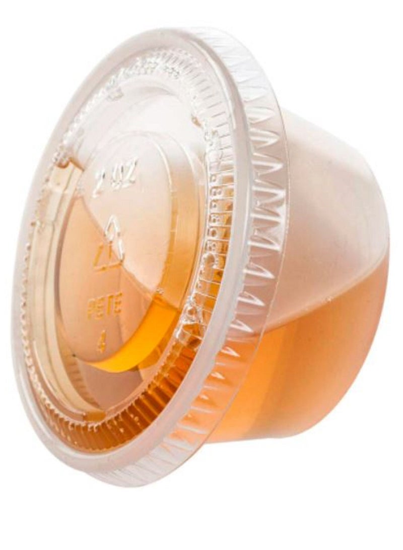 Lavish 100Pcs Plastic Portion Cups with Lids 4Oz-100ml | Disposable Mini Cups for Sauces Dips Salad Dressing Snacks Meal Prep | Leak Proof Stackable Durable Reusable - Image 4