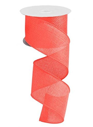 Expressions Cross Royal Burlap Wired Edge Ribbon  25 x 10 Yards Salmon 