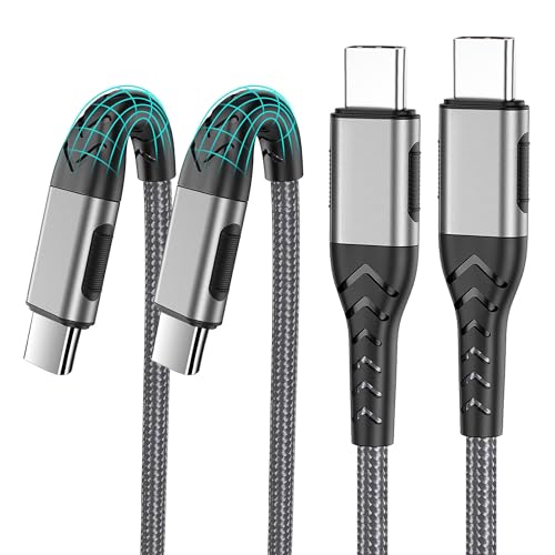 Durcord USB C to USB C Cable, 2Pack100W 3ft USB C Charger Cable Fast Charging for Android Phone Pad, Type C to Type C Charger Braided Compatible with iPhone 15 Pro/Plus/Max/Android/Phone/Pad - Image 1