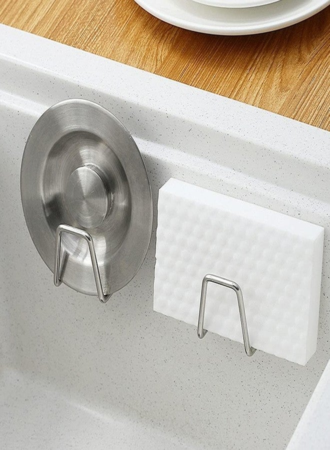 Plenteous حامل إسفنجة حوض المطبخ، خطاف جداري لاصق، حامل إسفنجة حوض المطبخ اللاصق، خطافات للتعليق، حامل إسفنجة الأطباق، خطافات لاصقة لإكسسوارات المطبخ والحمام والمنزل. (قطعتان) - Image 2