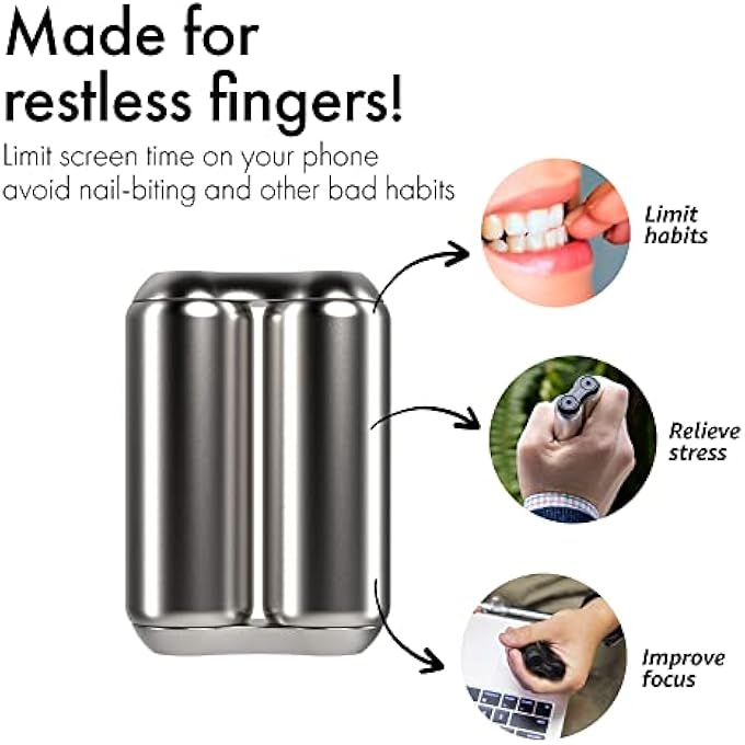 ONO Roller Stainless Steel Mini - The Original Handheld Fidget Toy for Adults | Relieve Stress, Anxiety, Tension | Promotes Focus, Clarity | Compact Portable Design | Stainless Steel for Added Weight - Image 3