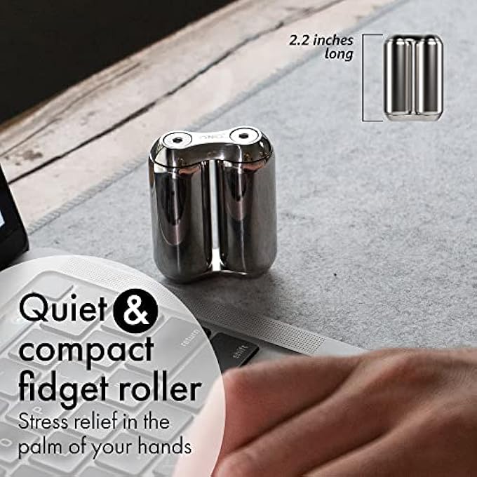 ONO Roller Stainless Steel Mini - The Original Handheld Fidget Toy for Adults | Relieve Stress, Anxiety, Tension | Promotes Focus, Clarity | Compact Portable Design | Stainless Steel for Added Weight - Image 5