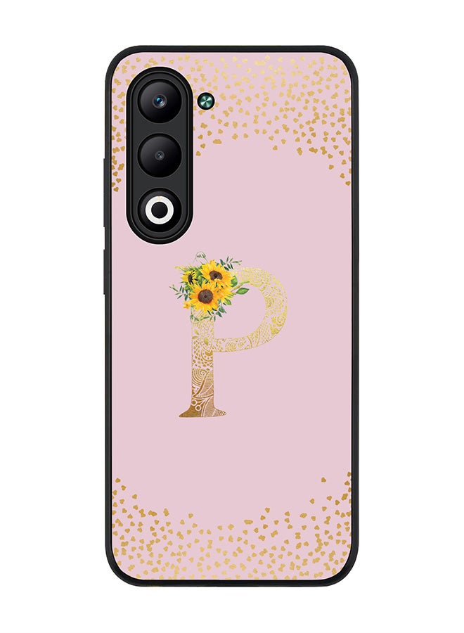 Stylizedd For Oppo A5 5G / A5 4G Case,Slim fit Camera Protection, Shockproof Thin Phone cover  - Custom Floral Monogram - P  (Pink )