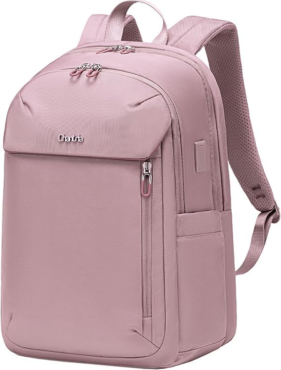 Chantria Backpack for Women 21L Medium Bagpack for Office Travel 15.6" Laptop Bag with USB & Type-C Charging Port Water-resistant Multi-functional Multi-pocket Ladies Backpack (Pink) - Image 1