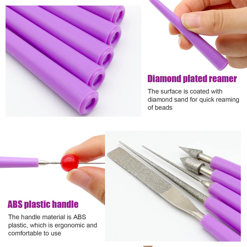 MUZHI Bead Reamer for Jewelry Making, Bead Spinner Hole Enlarger Tool for Glass Plastic Metal Wood Beads, Remove Burrs, Enlarge Holes, Smooth Edges(5 Pieces) - Image 4