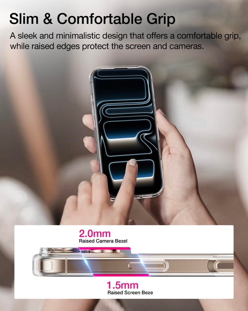 Upcommon Flex Stand Case for iPhone 17 Pro, 360Â° Rotatable Kickstand, MagSafe Compatible, Slim Protective Cover, Shockproof (Clear) - Image 5