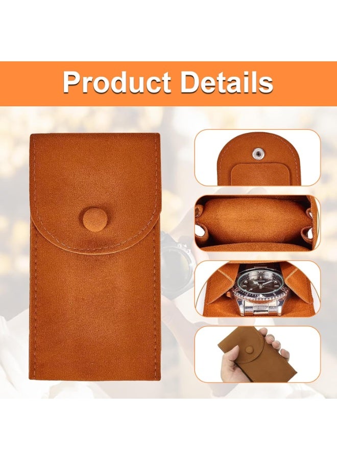 موثوقية التنبؤ حقيبة ساعة قطيفة محمولة، 6 قطع حقيبة سفر للساعات للرجال والنساء، حقيبة تخزين حقيبة هدايا فاخرة مع زر كبس لتنظيم المجوهرات - Image 3