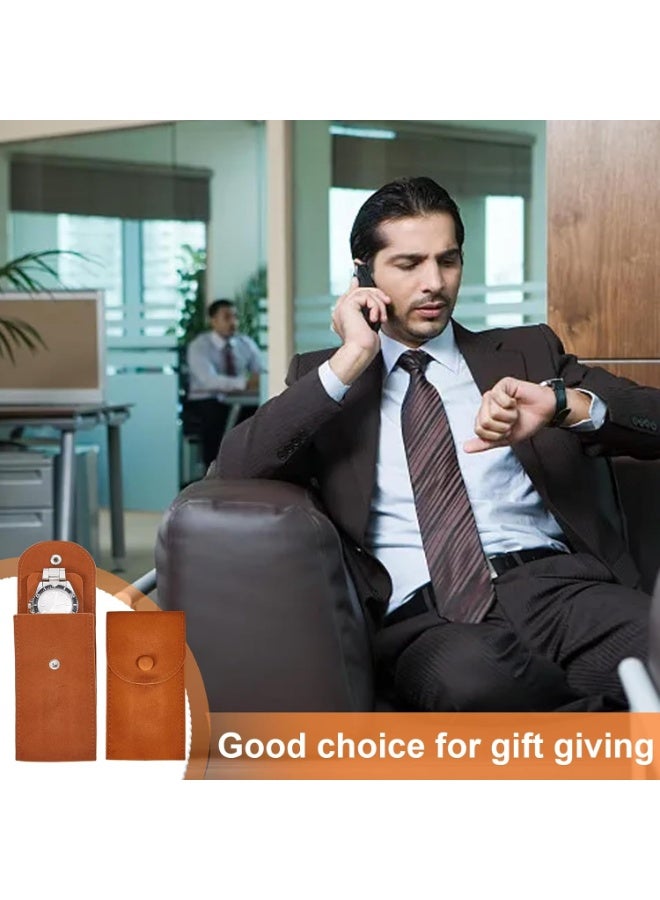 موثوقية التنبؤ حقيبة ساعة قطيفة محمولة، 6 قطع حقيبة سفر للساعات للرجال والنساء، حقيبة تخزين حقيبة هدايا فاخرة مع زر كبس لتنظيم المجوهرات - Image 5