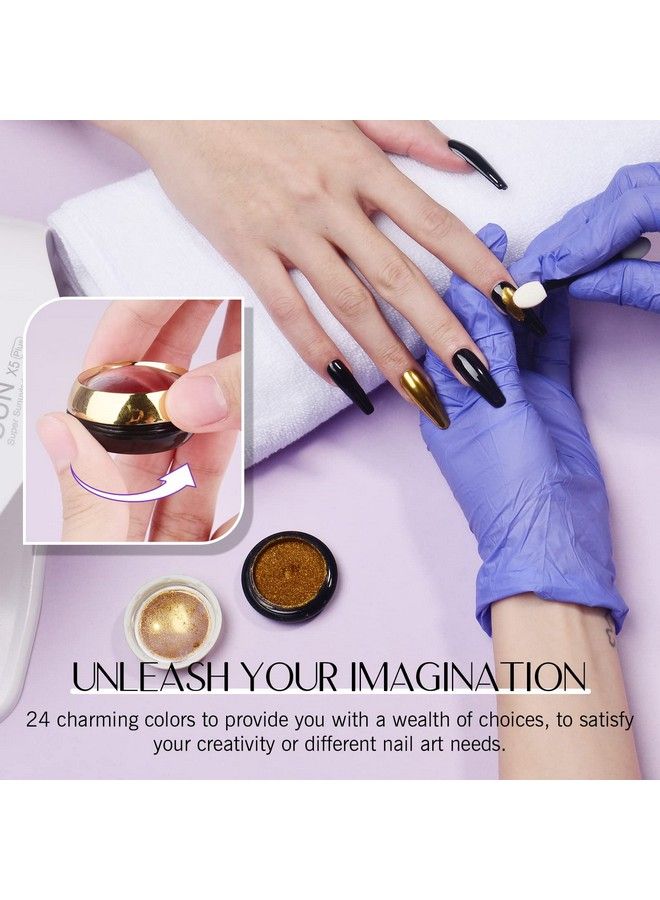 Saviland Viland Chrome Nail Powder Set Metallic Mirror Effect Holographic Nail Powder Silver Red Green Gold Nail Chrome Powder For Nails Art Decoration - Image 5