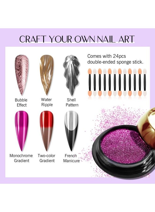 Saviland Viland Chrome Nail Powder Set Metallic Mirror Effect Holographic Nail Powder Silver Red Green Gold Nail Chrome Powder For Nails Art Decoration - Image 4