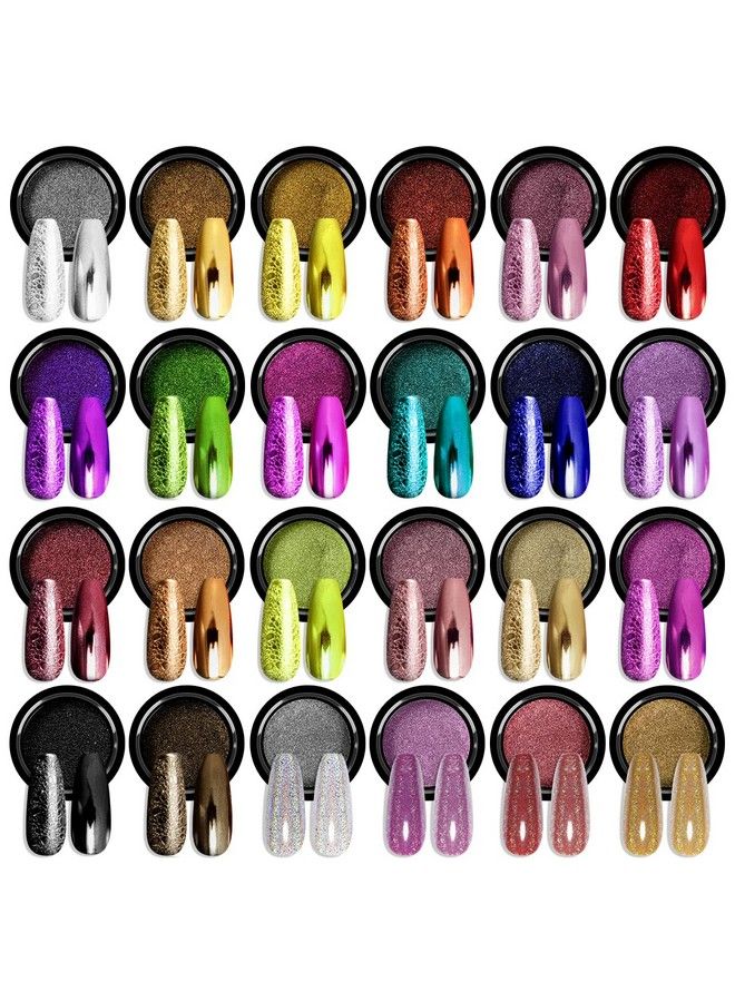 Saviland Viland Chrome Nail Powder Set Metallic Mirror Effect Holographic Nail Powder Silver Red Green Gold Nail Chrome Powder For Nails Art Decoration - Image 1