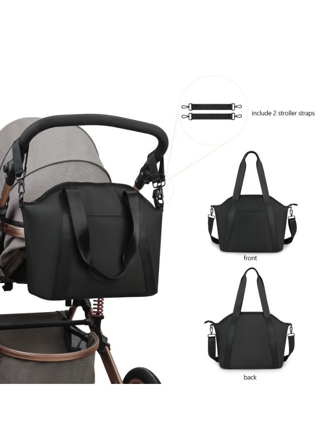 PU leather one-shoulder portable mommy bag baby travel supplies storage bottle insulation waterproof mother storage bag - Image 2