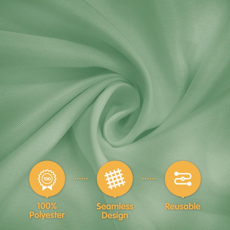 BRILLMAX 6 Pack Sage Green Round Tablecloths 120 Inch for 60â€ Tables - 150 GSM Polyester Fabric, Floor Length Drop, Water, Stain & Wrinkle Resistant Cloth Cover for Wedding Reception Banquet Dining - Image 2
