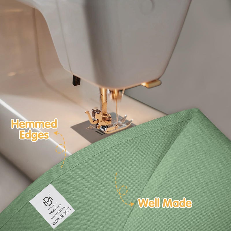 BRILLMAX 6 Pack Sage Green Round Tablecloths 120 Inch for 60â€ Tables - 150 GSM Polyester Fabric, Floor Length Drop, Water, Stain & Wrinkle Resistant Cloth Cover for Wedding Reception Banquet Dining - Image 4