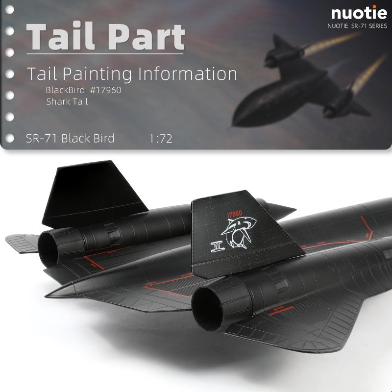 NUOTIE 1/72 Scale SR-71a Blackbird Metal Model High-Altitude Reconnaissance Aircraft Military Diecast Plane Model for Collection or Gift - Image 4