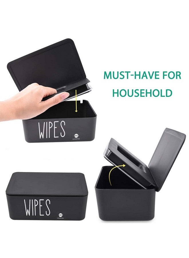 Moorfowl Moorfowl Baby Wipe Dispenser for Bathroom, Upgarde Design(8.2L x 4.9W x 3.9H inches), Minimalist Wipes Holder Container Flushable (Black-New) - Image 3