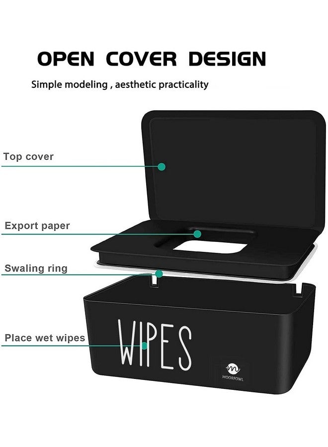 Moorfowl Moorfowl Baby Wipe Dispenser for Bathroom, Upgarde Design(8.2L x 4.9W x 3.9H inches), Minimalist Wipes Holder Container Flushable (Black-New) - Image 2