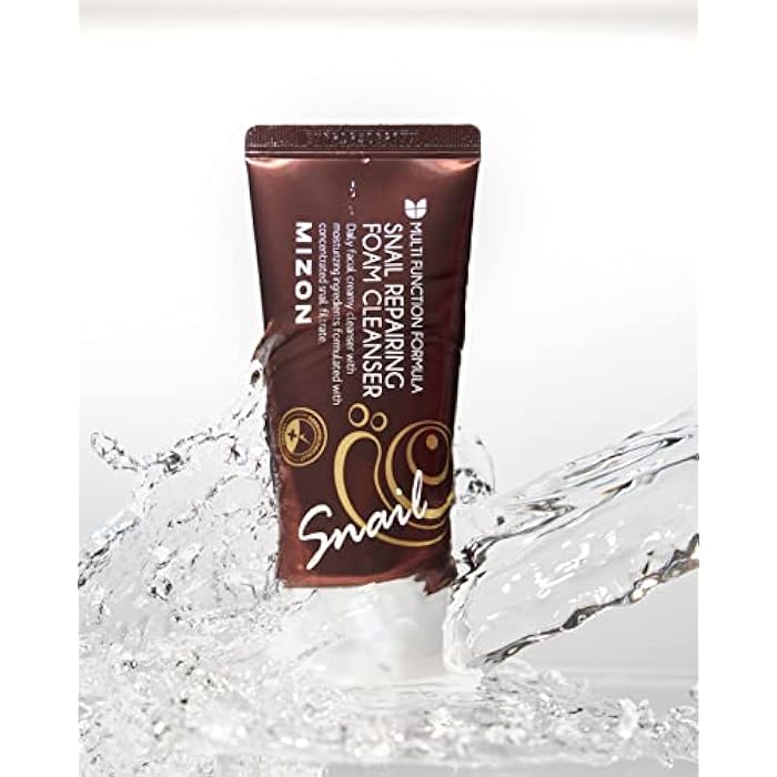 MIZON Full Korean Skincare Set Allin1 Snail Repair Cream Snail Repair Intensive Ampoule Snail Repairing Foam Cleanser and Snail Repair Eye Cream Stocking Stuffers Chirstmas Gift - Image 2