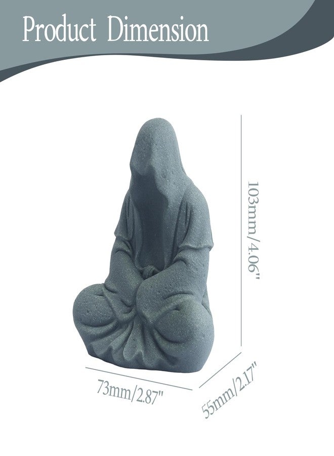 AnRui Fish Tank Aquarium Accessories Buddha Statue Sandstone Ornament,Zen Garden Aquarium Decorations, Meditating Statues for Underwater Landscaping - Image 2