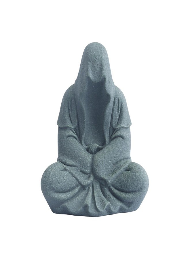 AnRui Fish Tank Aquarium Accessories Buddha Statue Sandstone Ornament,Zen Garden Aquarium Decorations, Meditating Statues for Underwater Landscaping - Image 1