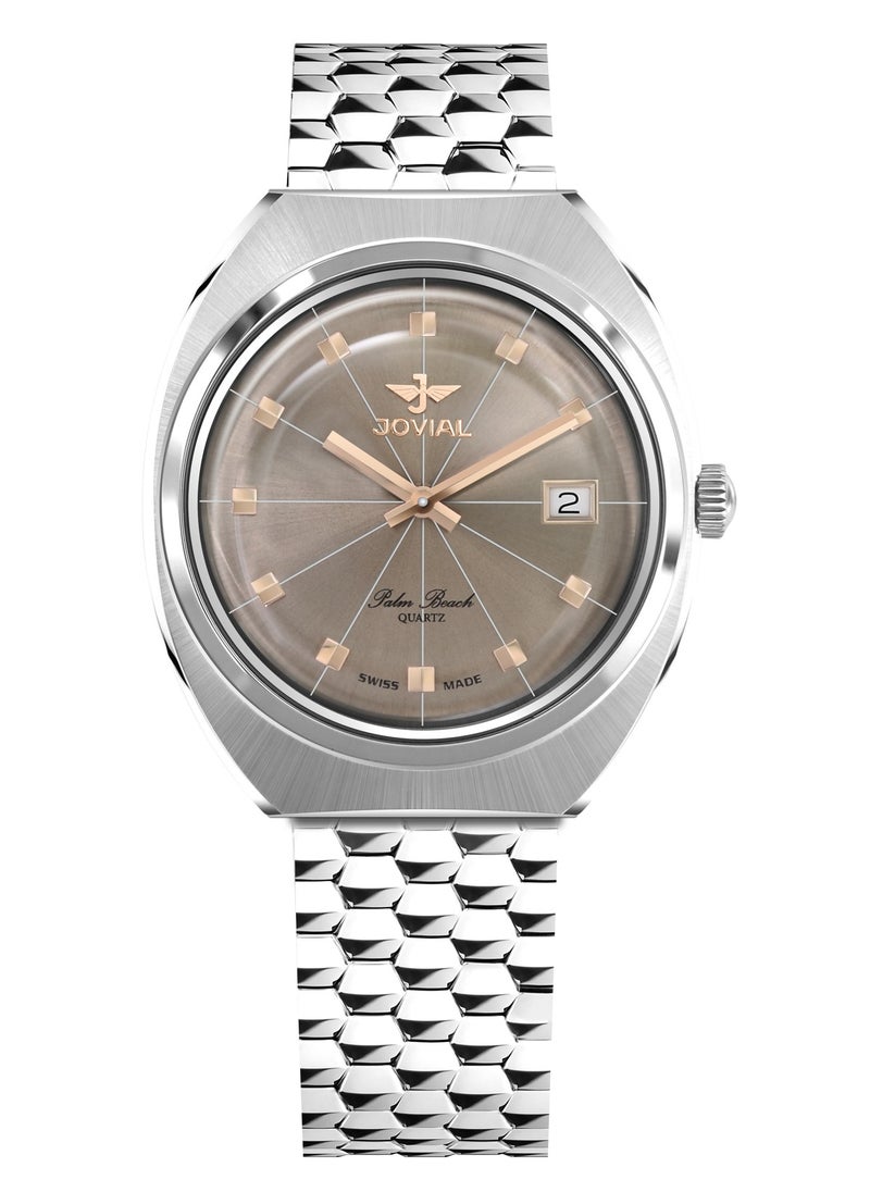 Jovial Men's Fashion Stainless Steel watch, 37mm, Brown  - Image 1