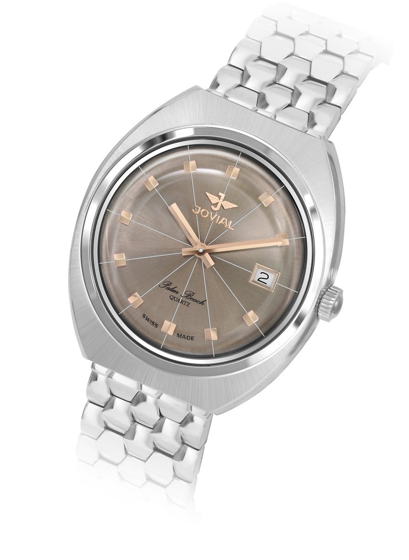 Jovial Men's Fashion Stainless Steel watch, 37mm, Brown  - Image 2