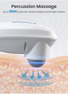 RENPHO Rechargeable Hand Held Deep Tissue Massager- Cordless Electric Percussion Full Body Massage With Portable Design - White  - Image 4