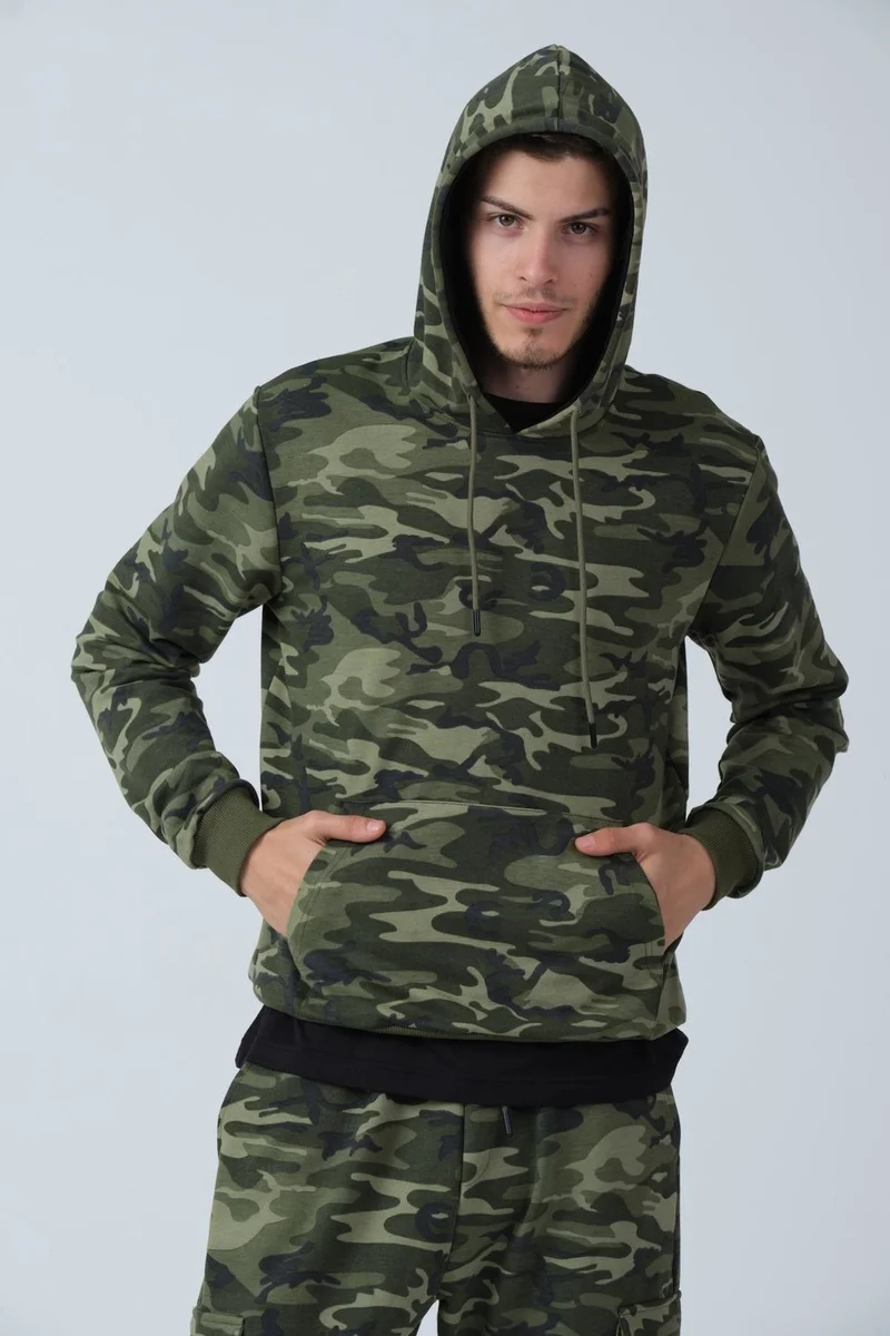 الكسندر جاردي Camouflage Patterned Hoodie Sweatshirt (E21-72100)