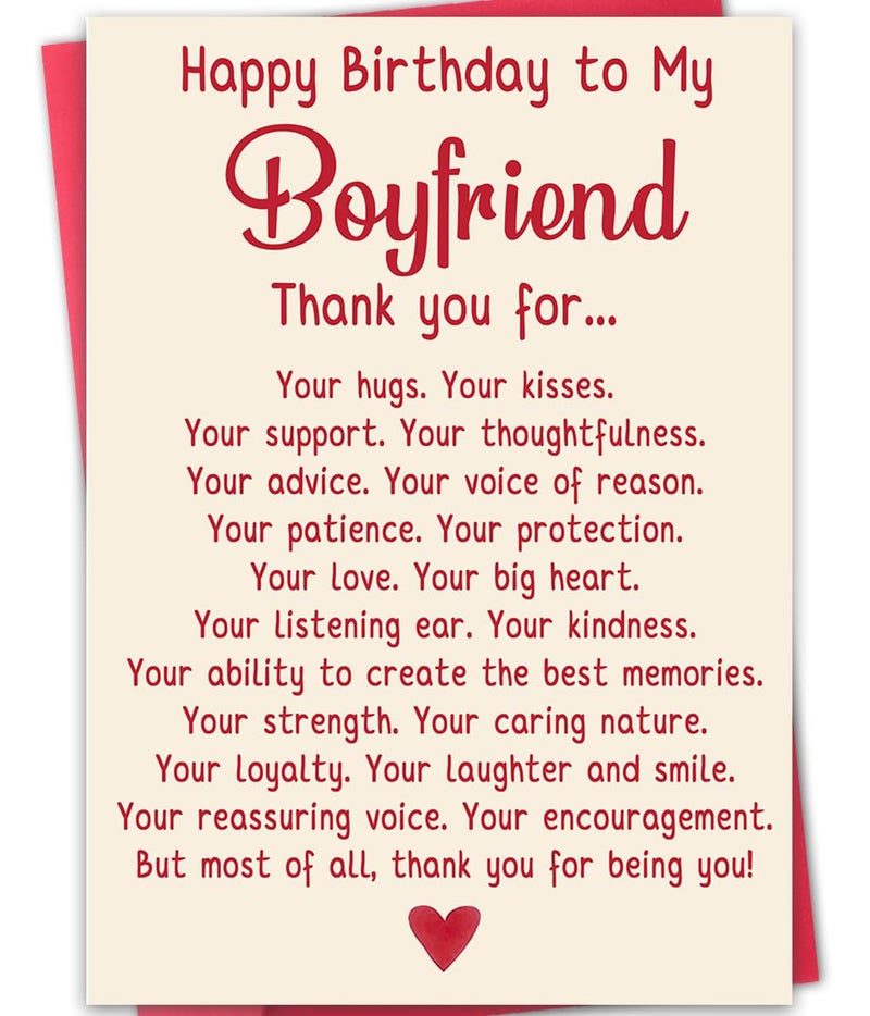 ATTLVV Happy Birthday Card Gifts for Boyfriend,Funny Birthday Card for Boyfriend,Romantic Birthday Gifts for BF,Happy Bday Card - Image 1