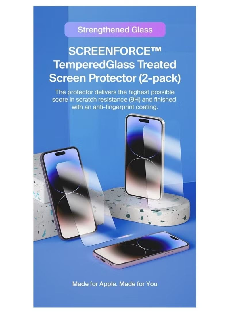 إيف واقي شاشة من قطعتين لهاتف آيفون 14 برو 6.1 بوصة شفاف - Image 3